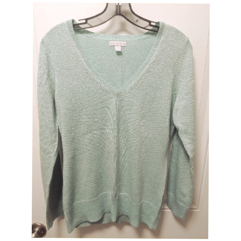 Green shimmer sweater